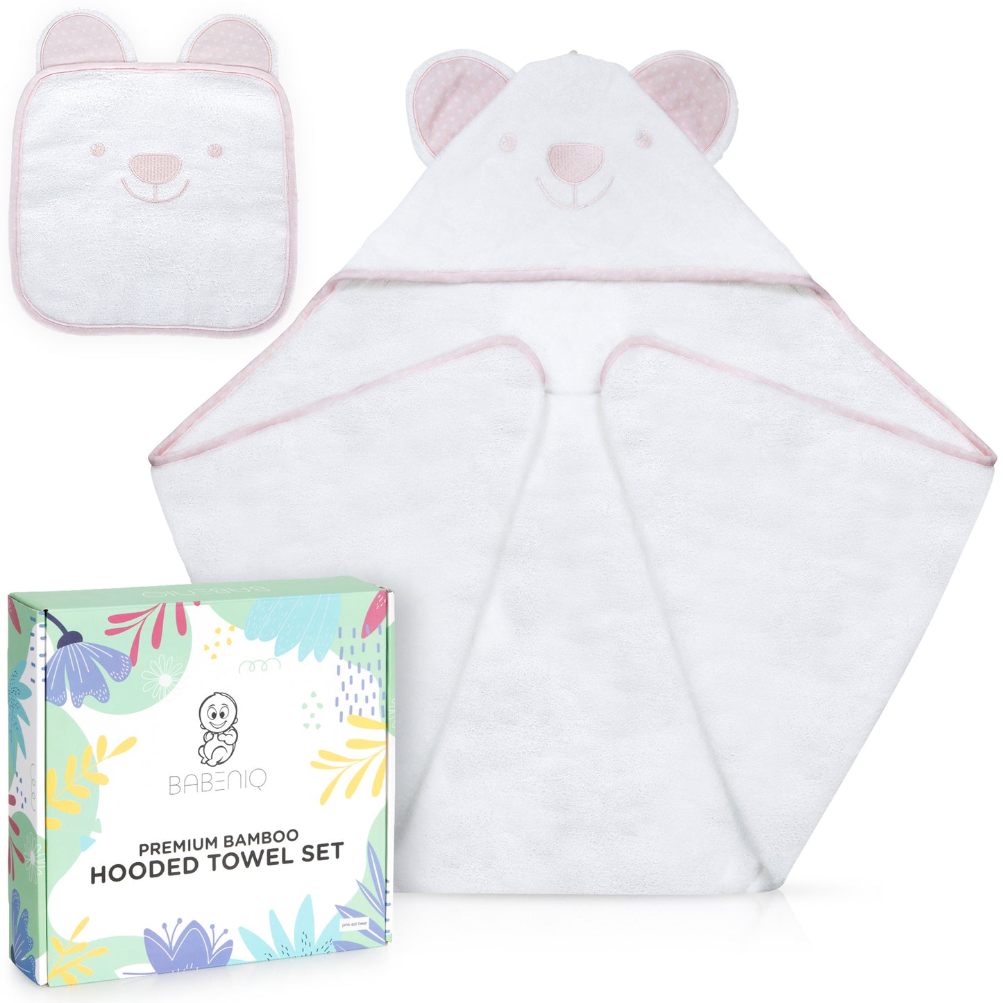 Buy Online Ultra Soft Bamboo Hooded Baby Towel and washcloth,