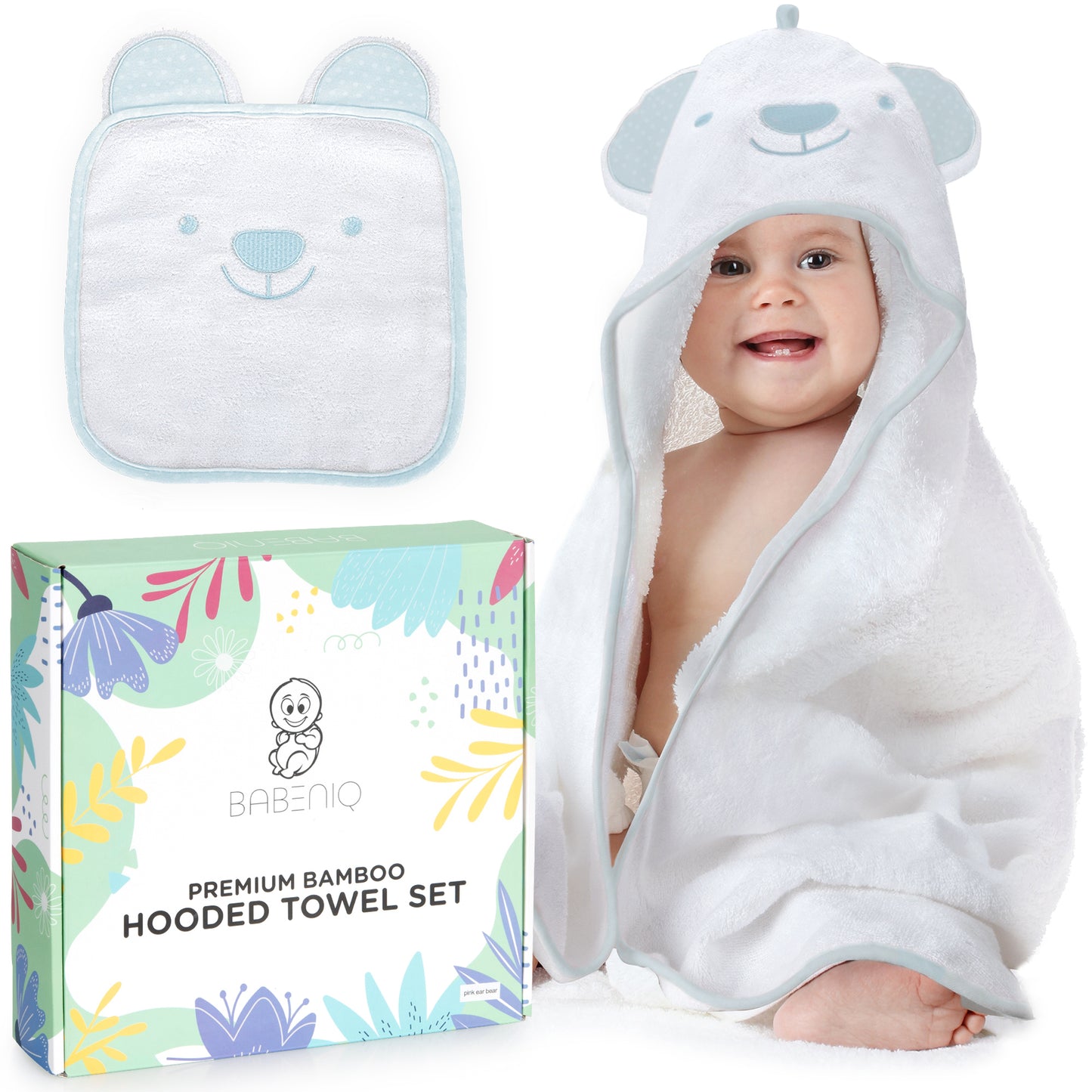 Buy Online Ultra Soft Bamboo Hooded Baby Towel and washcloth in south africa,