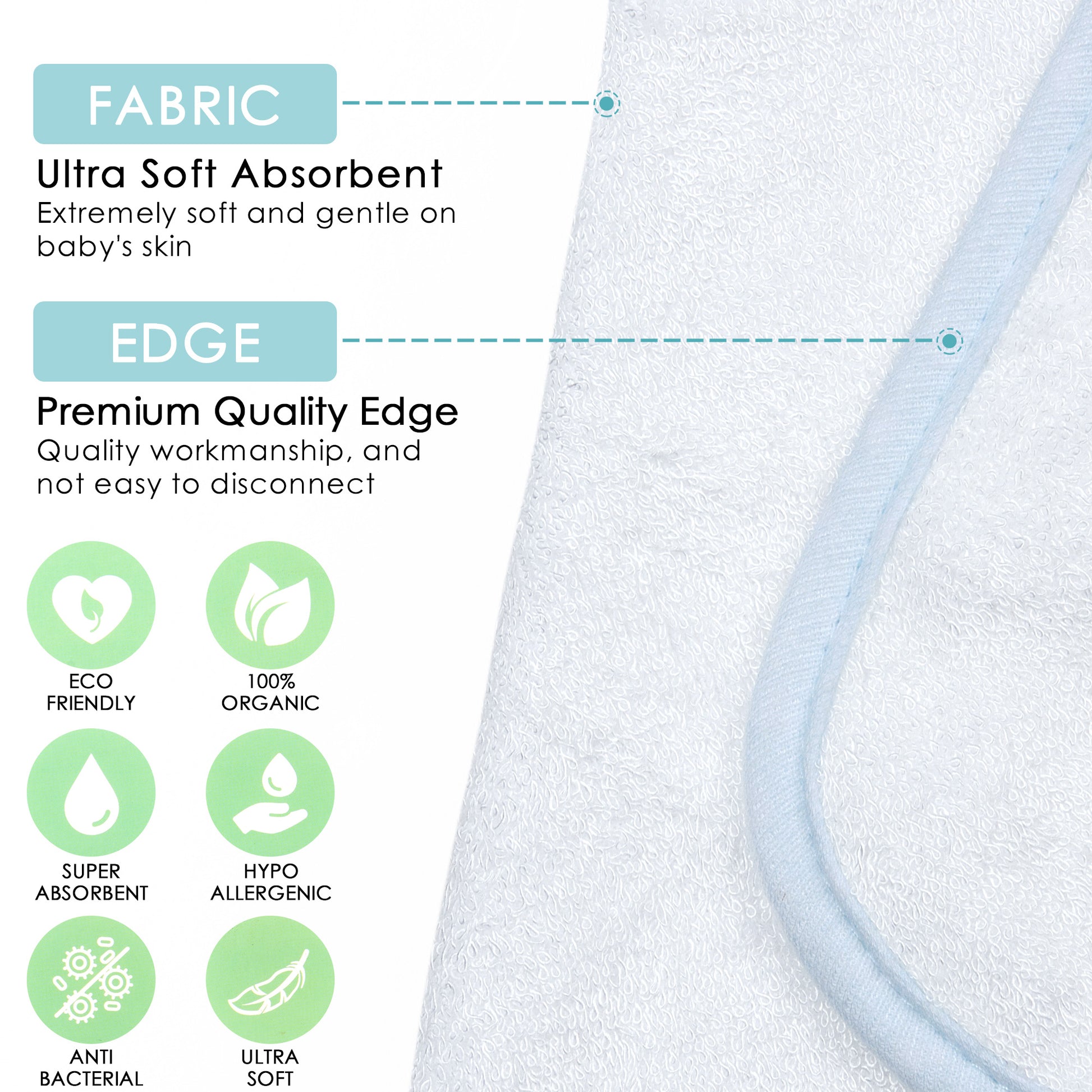 buy online Premium Ultra Soft Organic Bamboo Baby towel and washcloth,