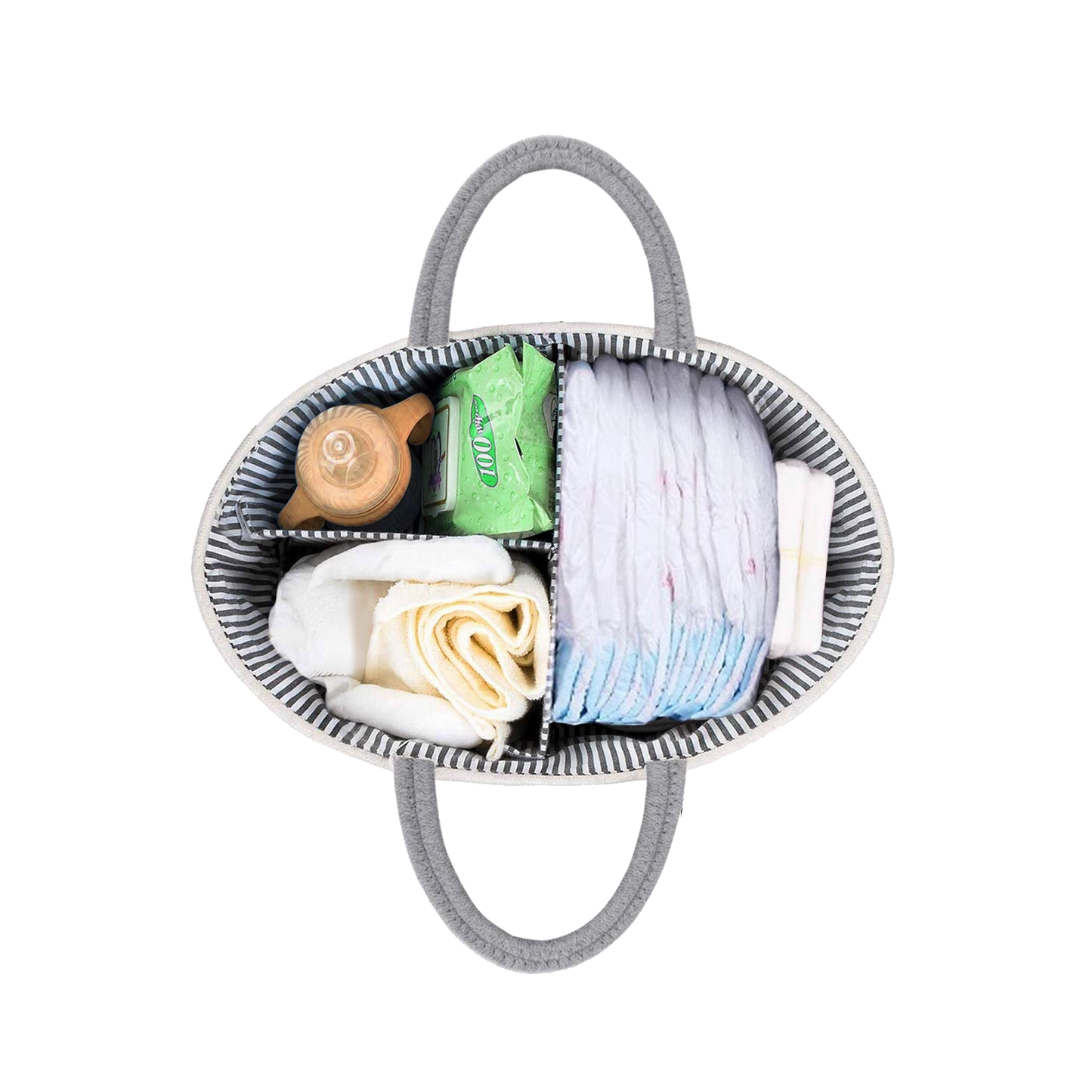 Babeniq High Quality Baby Diaper Caddy Organizer, Large Stylish Cotton Canvas