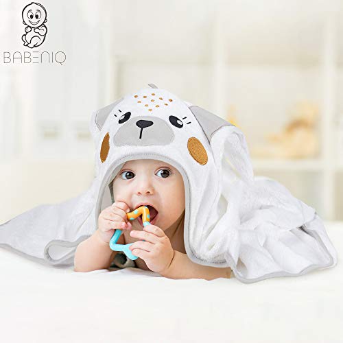 BABENIQ Bamboo Bunny Hooded Baby Towel and Washcloth Gift Set