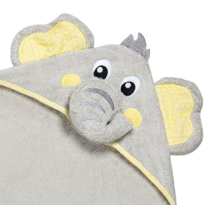 BABENIQ Premium Elephant Hooded Baby Towel and Washcloth – Natural 100% Cotton